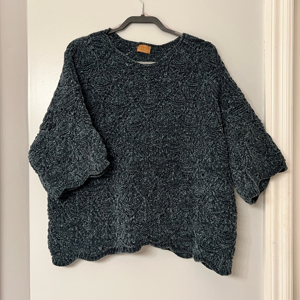 POL Chunky Chenille Knit Sweater Cropped